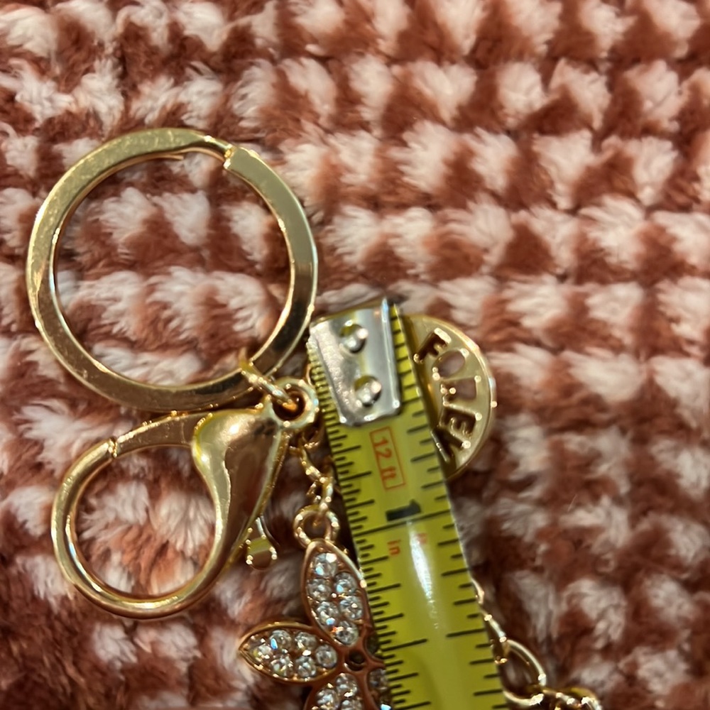 Unbranded Keychain Gold Hardware Lavender Three Charm & Hook W Key Holder Chain - Picture 15 of 16